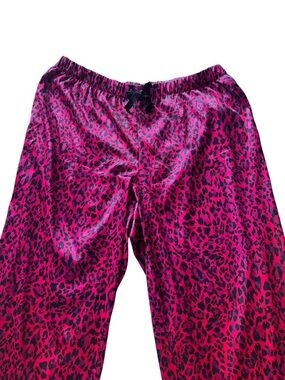 Victoria’s Secret Pink Leopard Satin Pajama Pants Y2K Lounge Sleepwear Size L